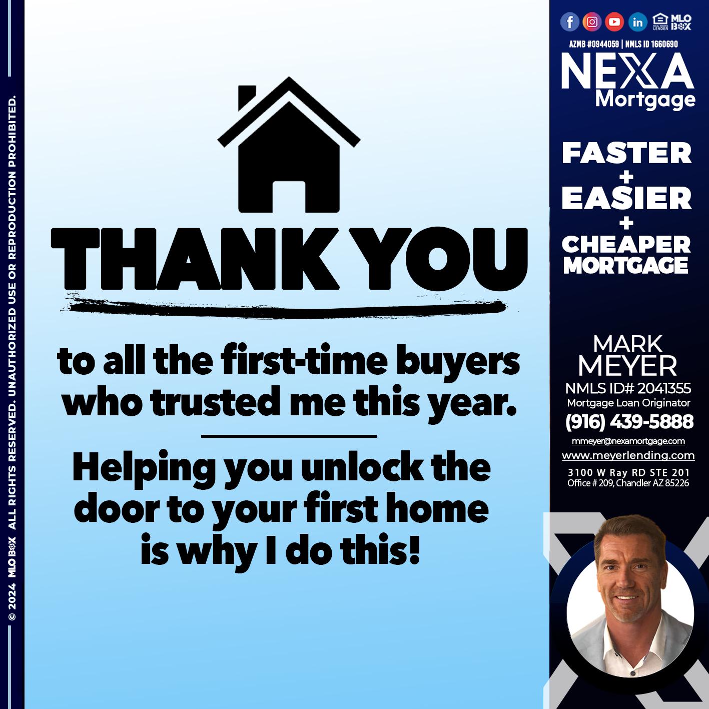 THANK YOU - Mark Meyer -Mortgage Loan Originator