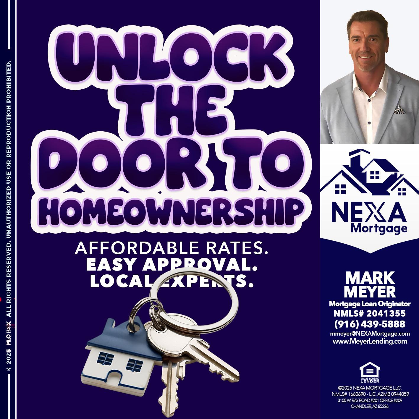 UNLOCK THE DOOR - Mark Meyer -Mortgage Loan Originator