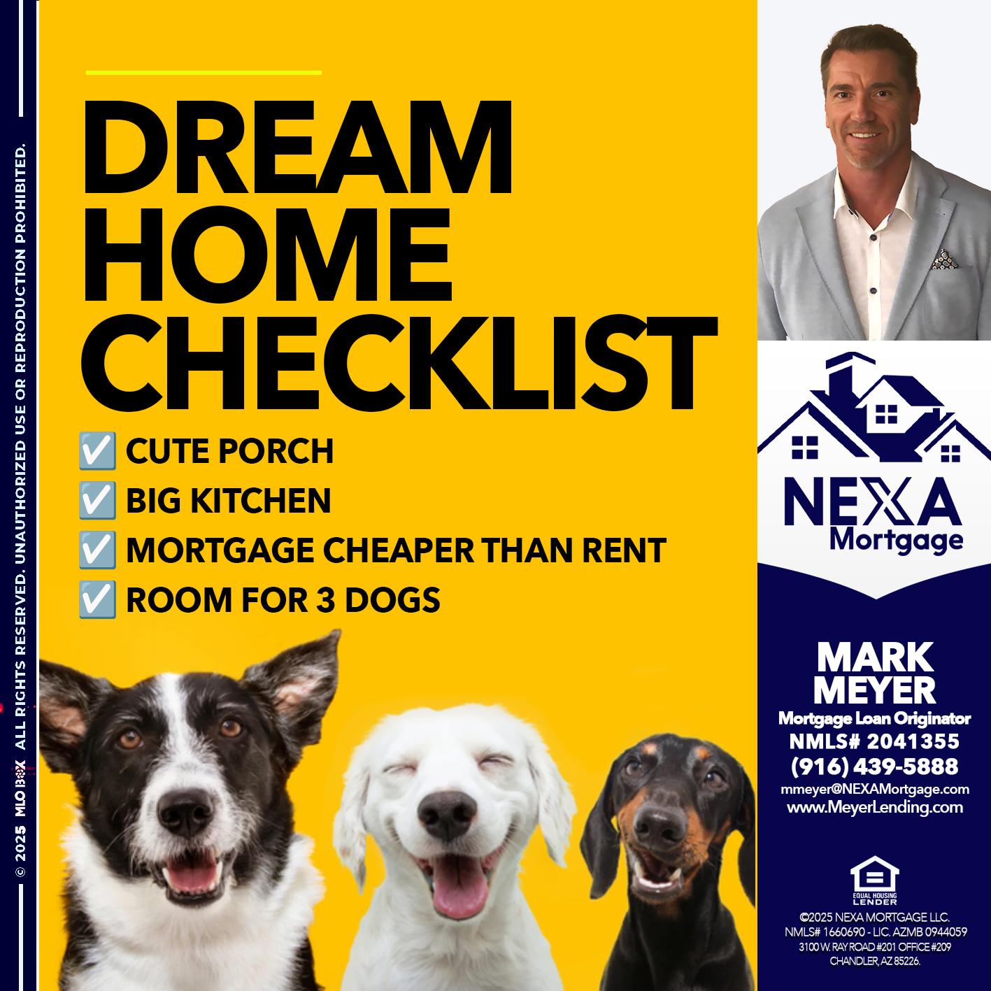 DREAM HOME CHEK LIST - Mark Meyer -Mortgage Loan Originator