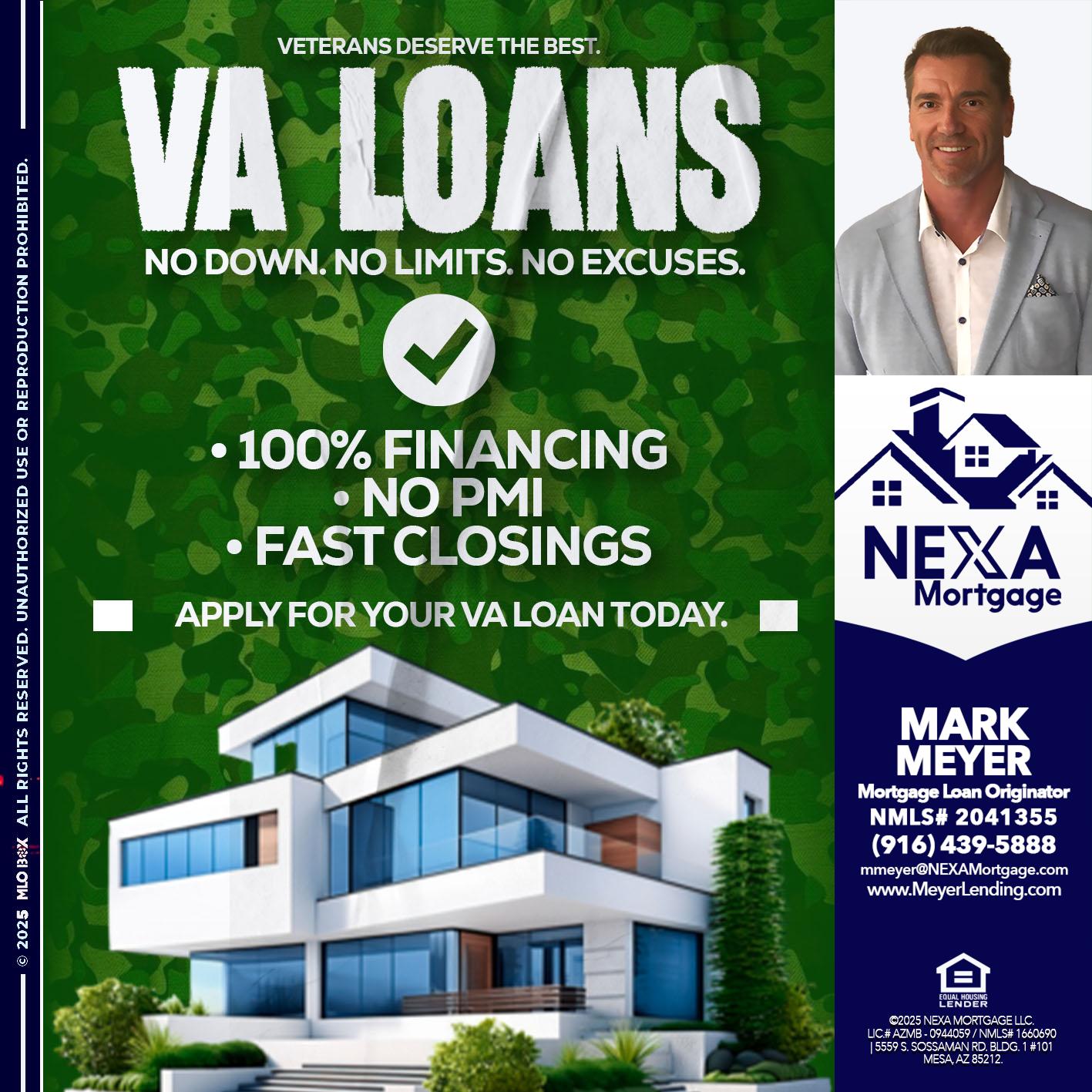 VA LOANS - Mark Meyer -Mortgage Loan Originator