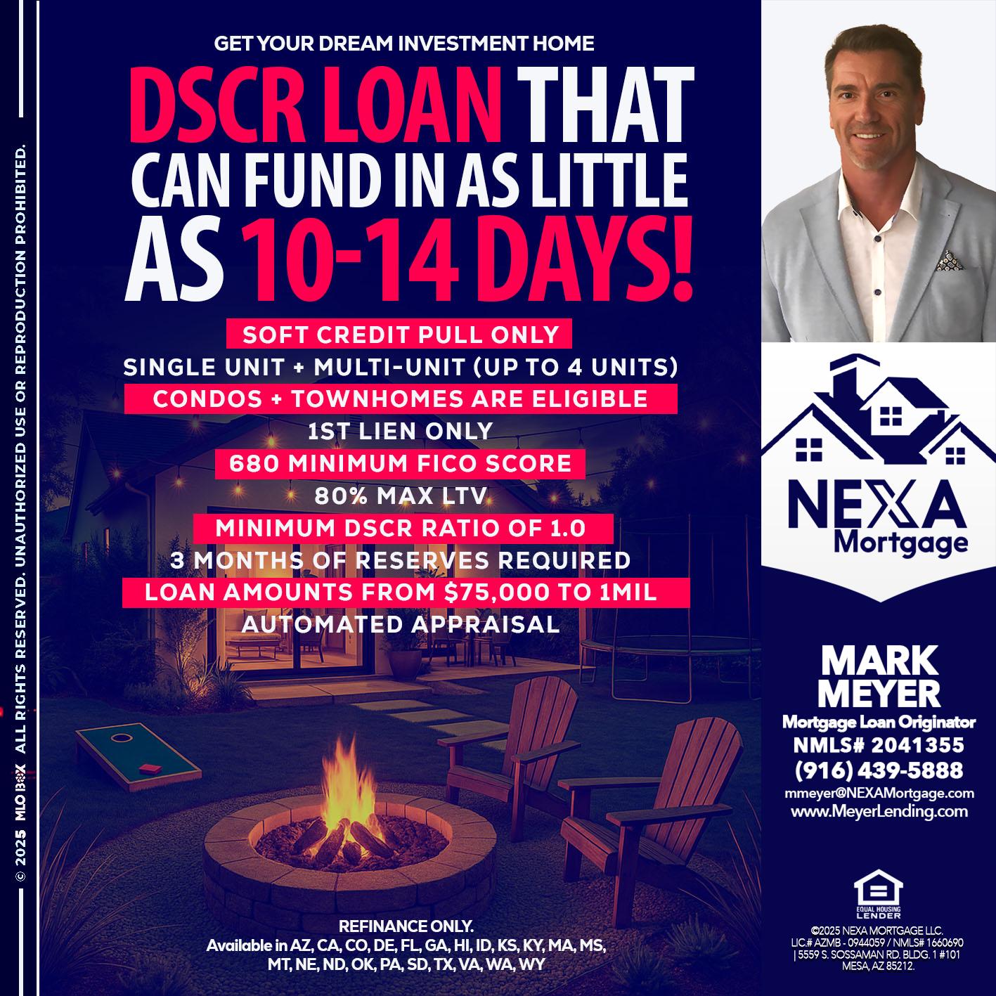 DSCR LOAN - Mark Meyer -Mortgage Loan Originator