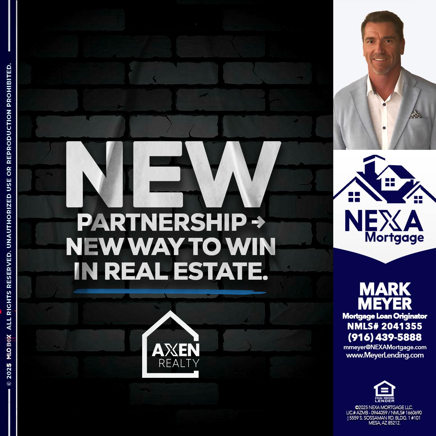 new partnership - Mark Meyer -Mortgage Loan Originator