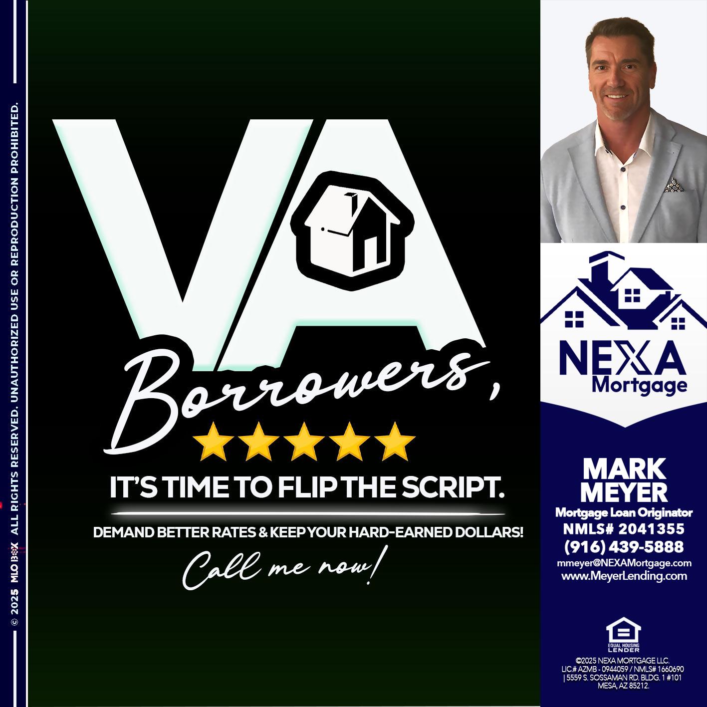 VA BORROWERS - Mark Meyer -Mortgage Loan Originator