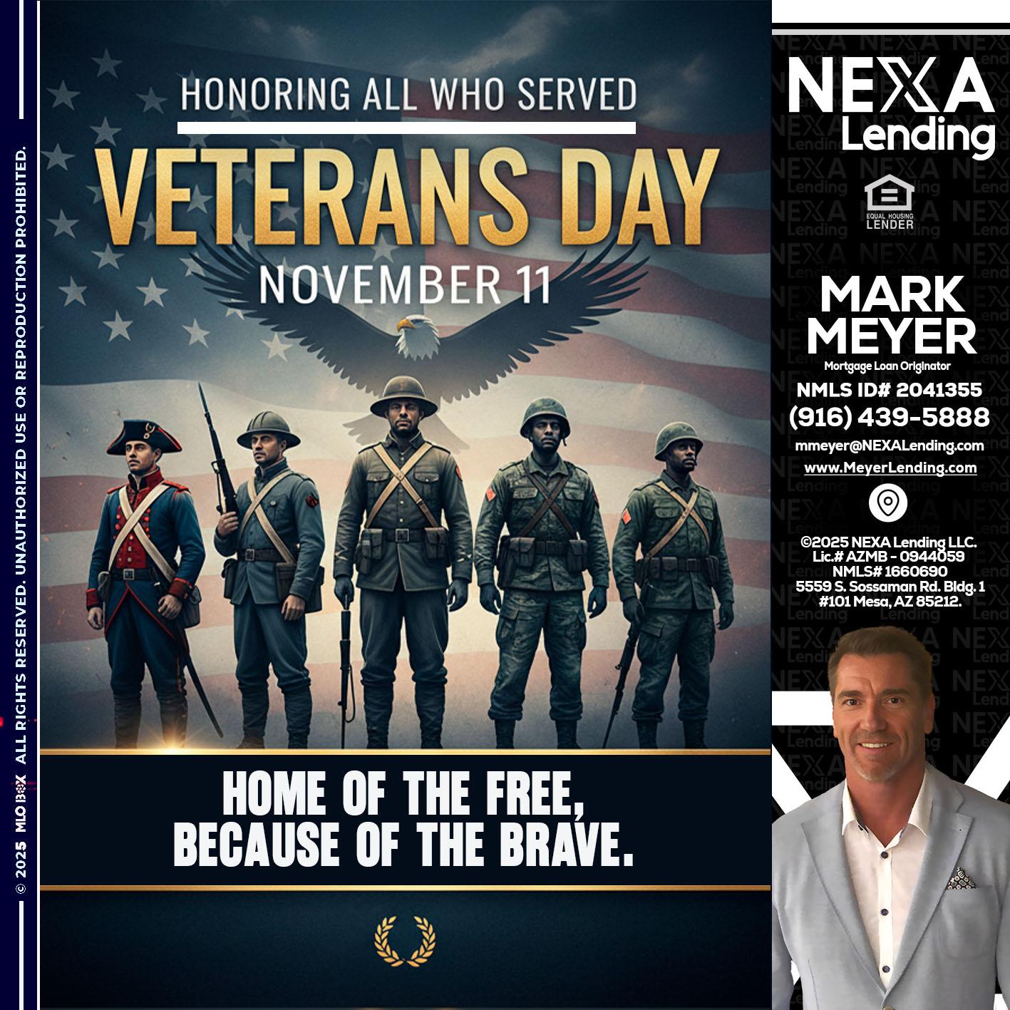 Veterans Day - Mark Meyer -Mortgage Loan Originator