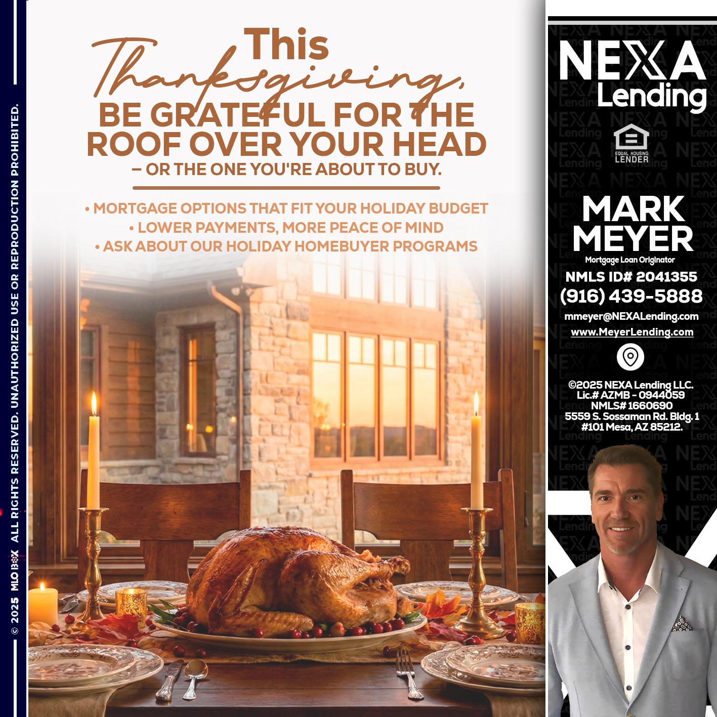 THIS THANKSGIVING - Mark Meyer -Mortgage Loan Originator