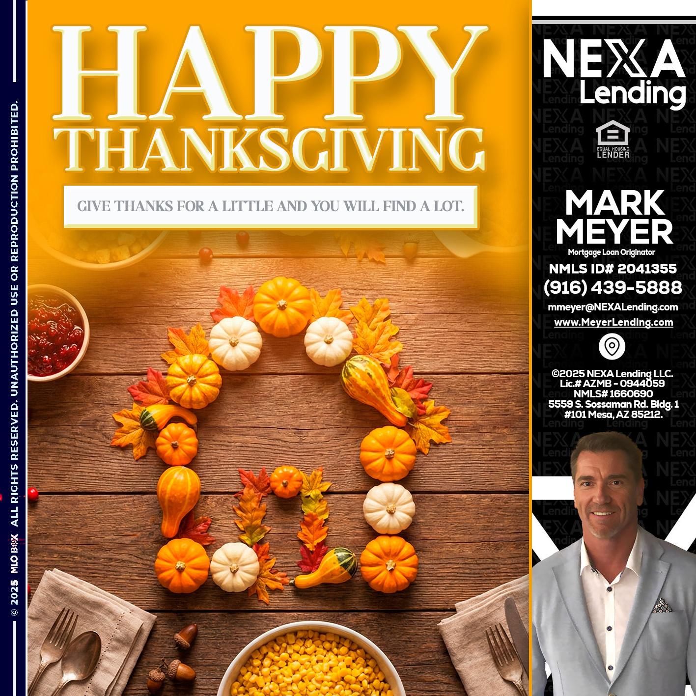 HAPPY THANKSGIVING - Mark Meyer -Mortgage Loan Originator