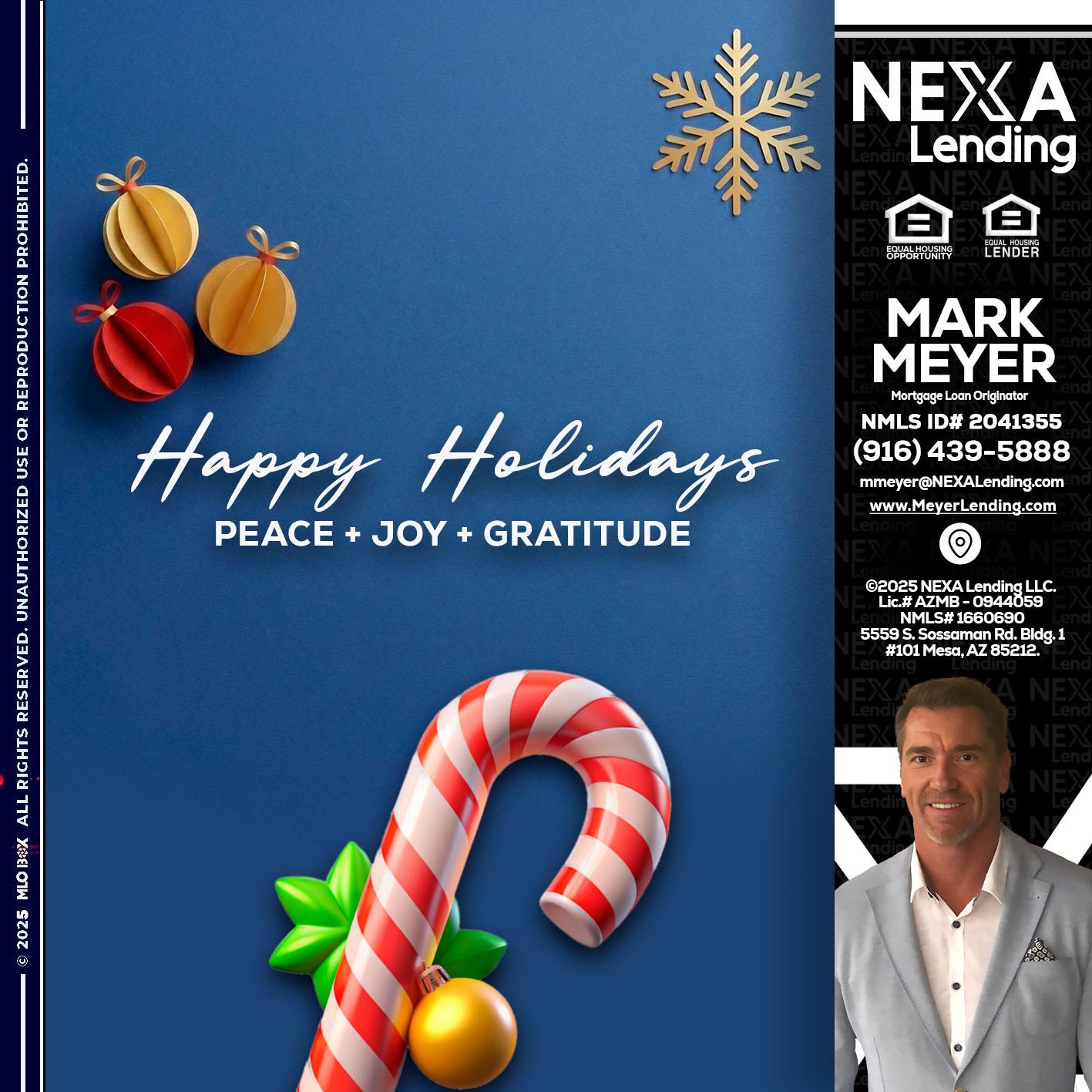 HAPPY HOLIDAYS - Mark Meyer -Mortgage Loan Originator