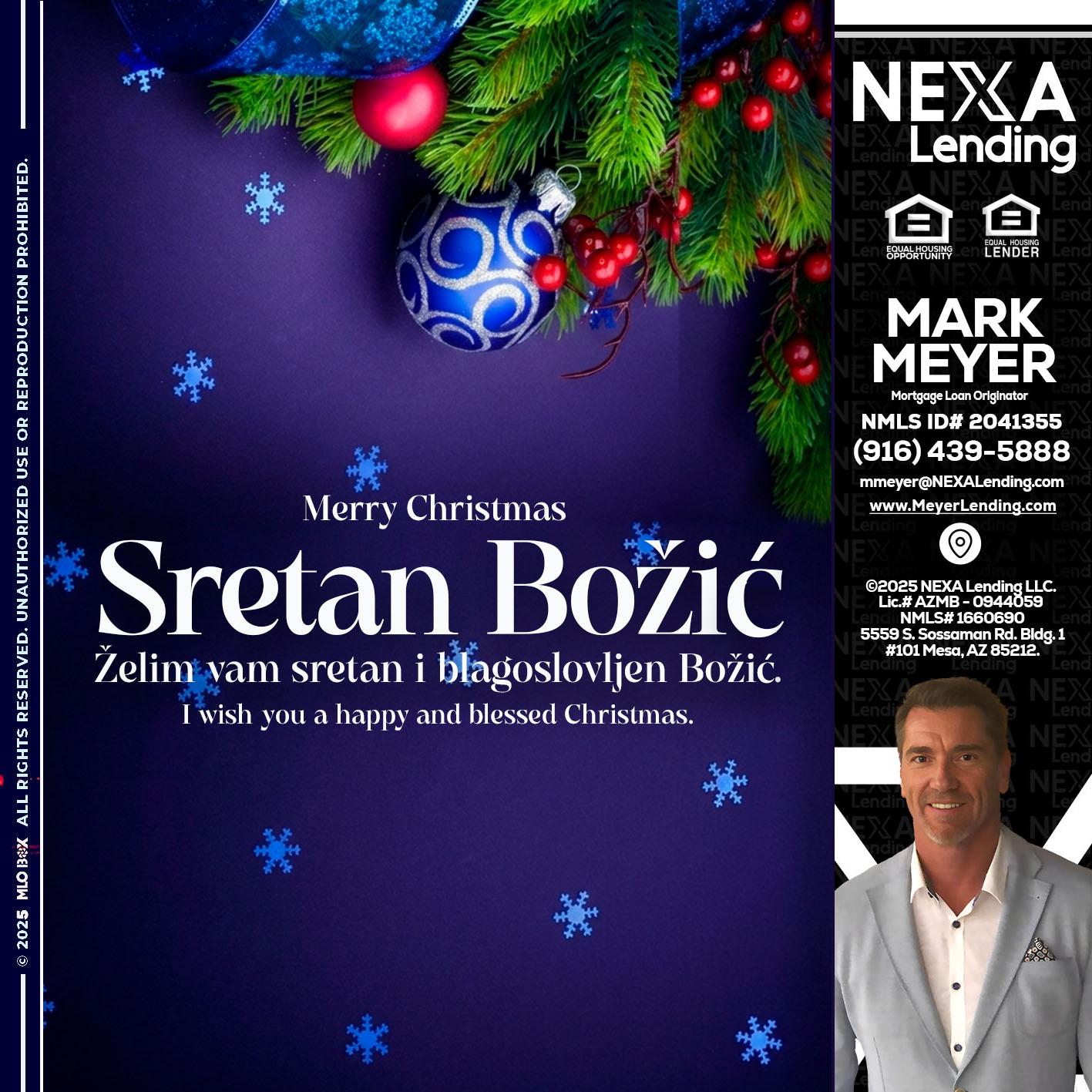 Sretan Božić - Mark Meyer -Mortgage Loan Originator