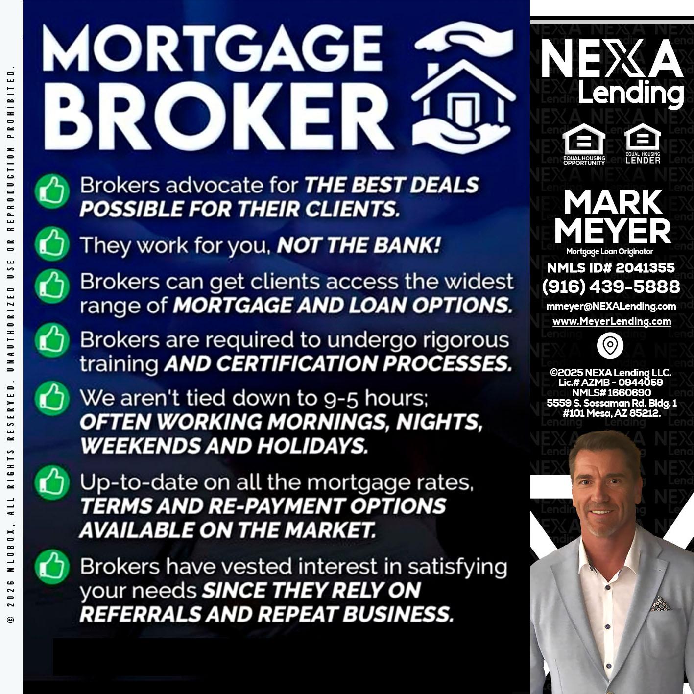 MORTGAGE BROKER - Mark Meyer -Mortgage Loan Originator
