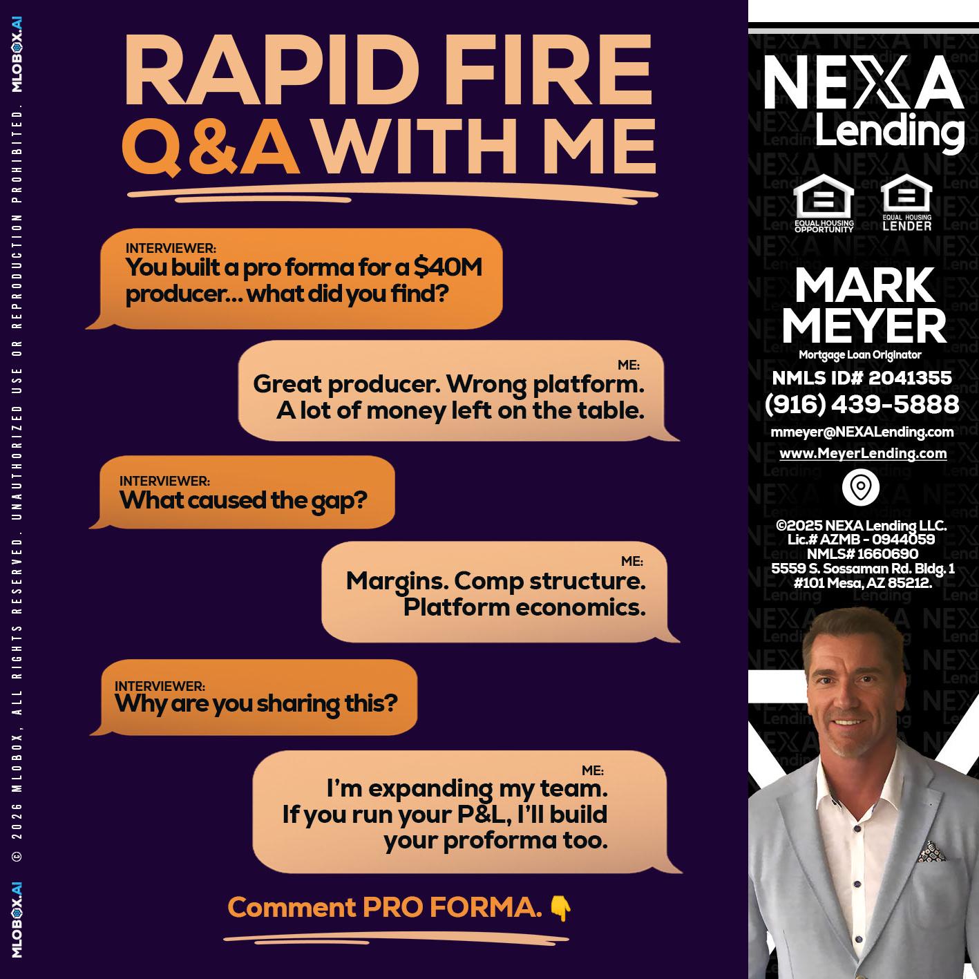 RAPID FIRE - Mark Meyer -Mortgage Loan Originator