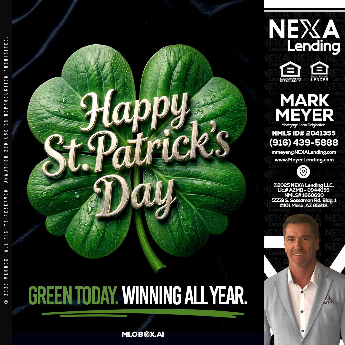 happy st. Patricks day - Mark Meyer -Mortgage Loan Originator