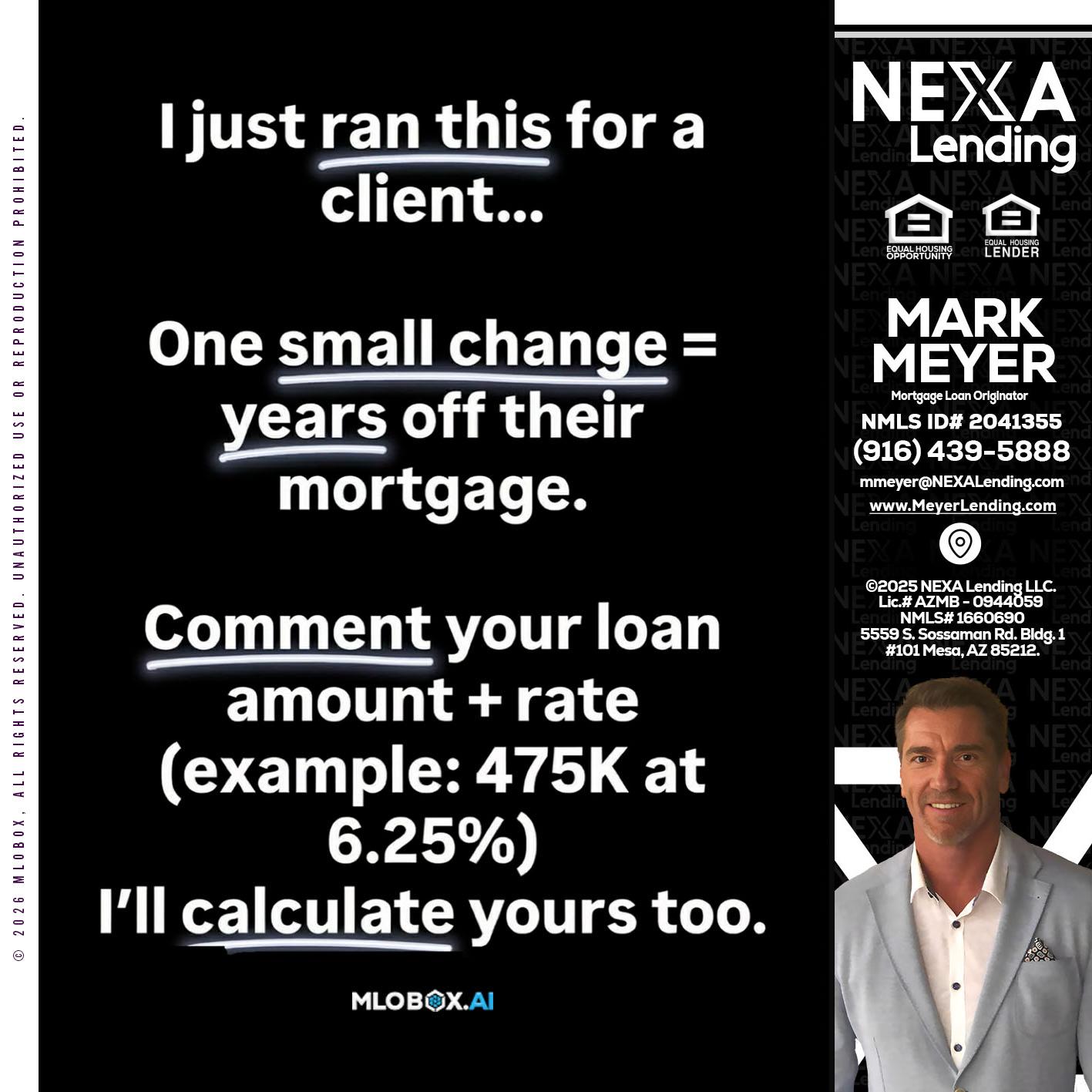 I JUST RAN - Mark Meyer -Mortgage Loan Originator