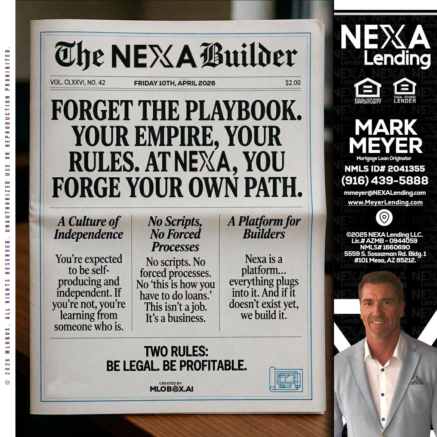 THE NEXA BUILDER - Mark Meyer -Mortgage Loan Originator