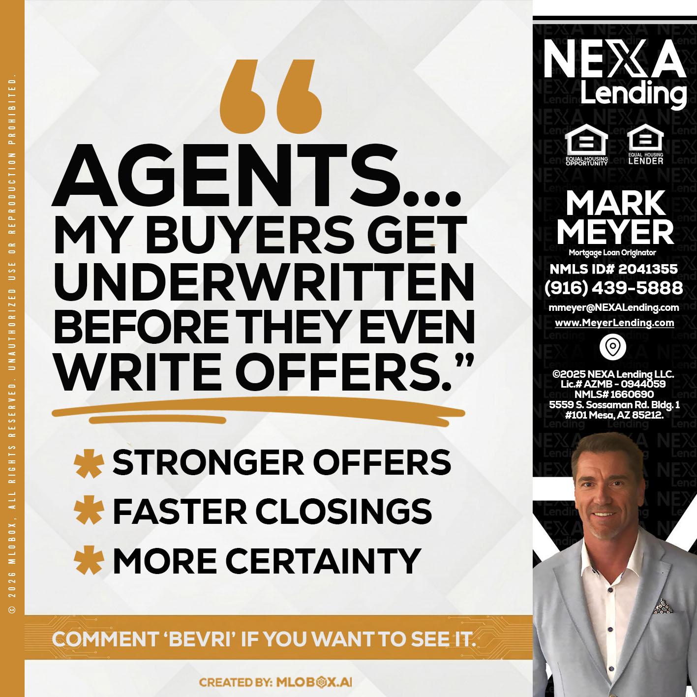 agents - Mark Meyer -Mortgage Loan Originator