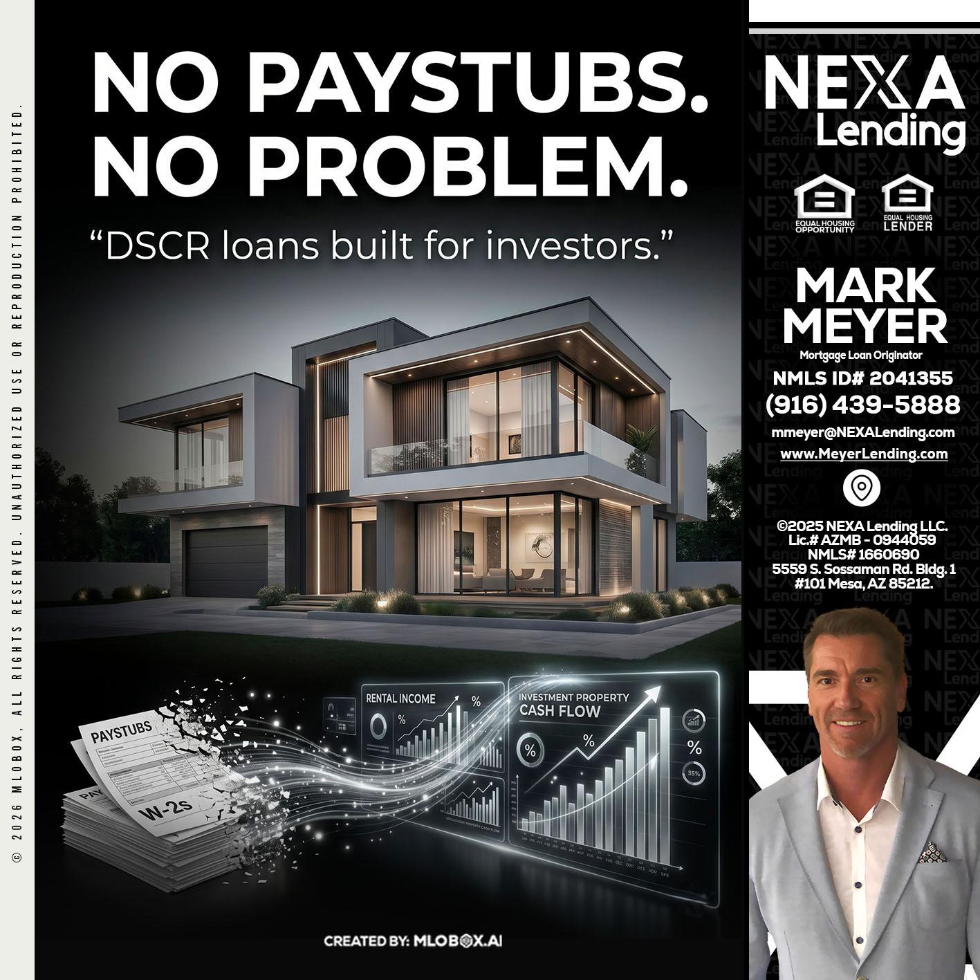no paystub - Mark Meyer -Mortgage Loan Originator